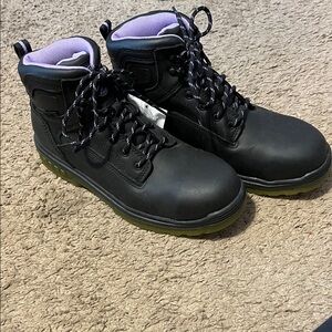 Brahma Black Lace-Up Women’s Steel Toe Work Boots